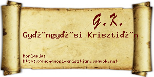 Gyöngyösi Krisztián névjegykártya